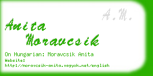 anita moravcsik business card